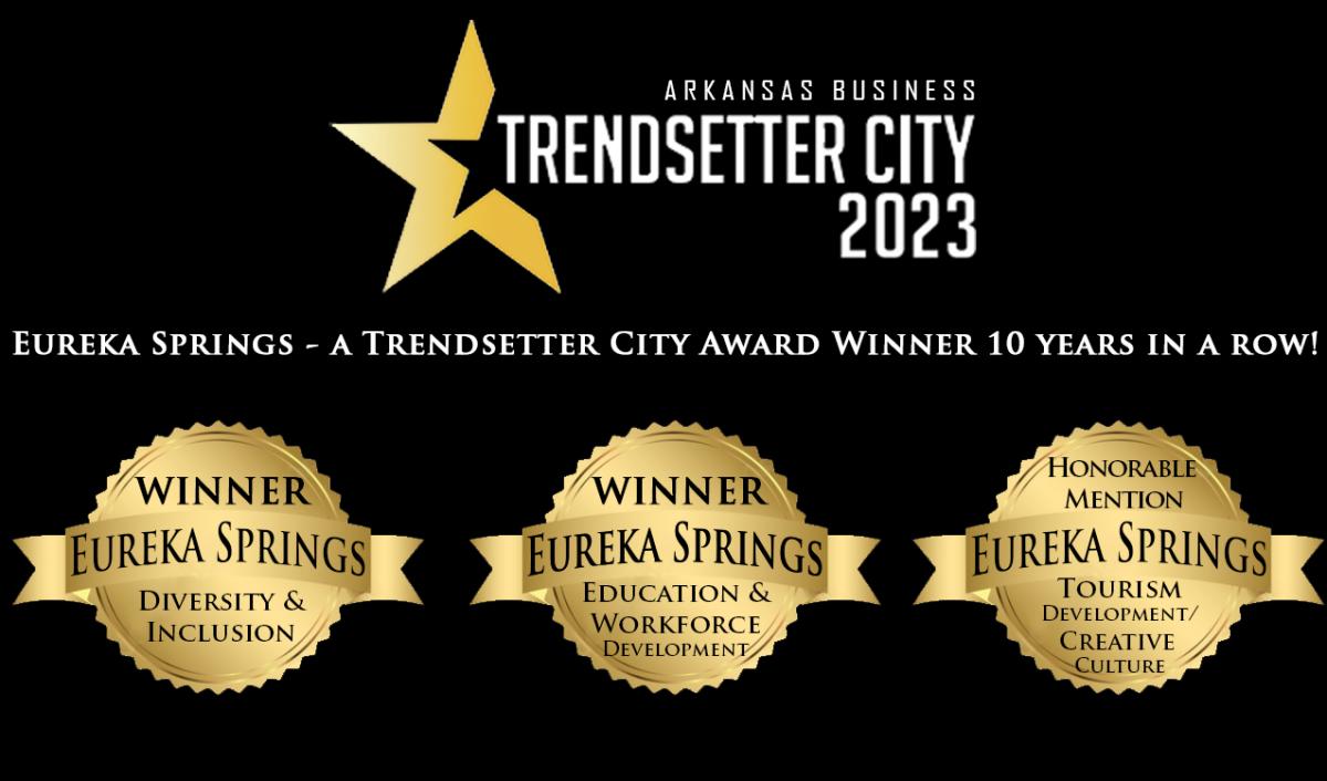 In 2023, Eureka Springs received the honor of Winner in two categories: Diversity & Inclusion and Education/Workforce Development. Eureka Springs also won Honorable Mention in the Tourism/Creative Culture Development category.